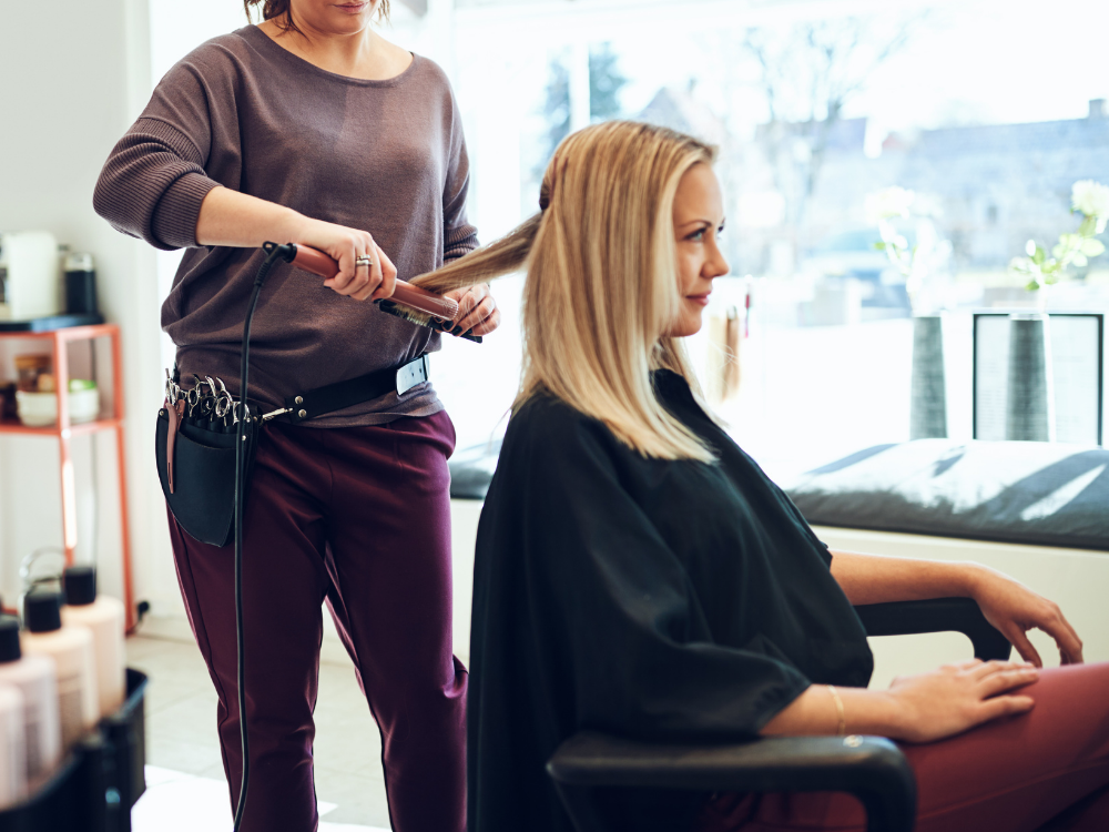 Berkley hair styling chairs including the Milla, Callie, Ayla, and Bramley models lined up in a salon