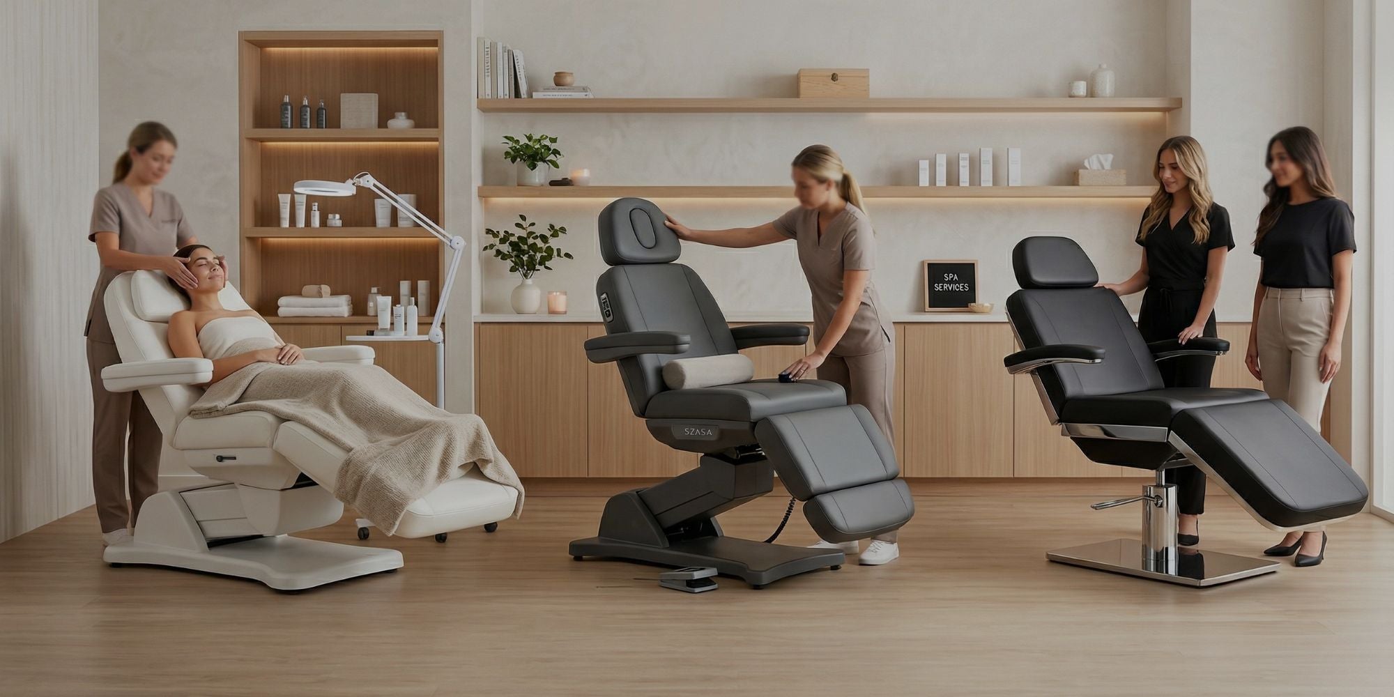 Facial Chairs, ANS-3872 Electric Facial Bed, Benton Electric Multi-Purpose Chair, Bethany Hydraulic Facial Chair, ZD-803 Facial Bed with Free Stool