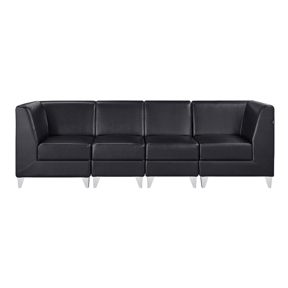 Magic Cubo Waiting Bench - 4 Seats: Modern salon waiting chairs with comfortable upholstered seating for salon reception areas, spas, nail salons, barber shops, and beauty businesses.