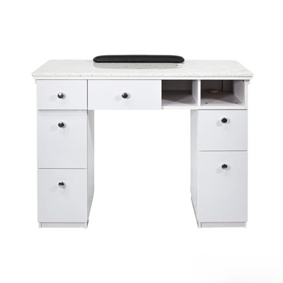 Napa Manicure Table White/Silver