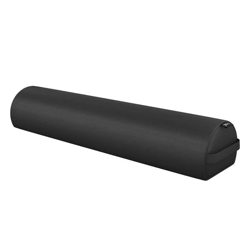 DIR Arc black professional massage table bolster cushion with side strap handle, isolated on a white background.