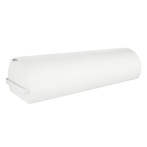 DIR ARC white semi-round multi-purpose support bolster cushion with handle, designed for patient positioning in massage and physical therapy.
