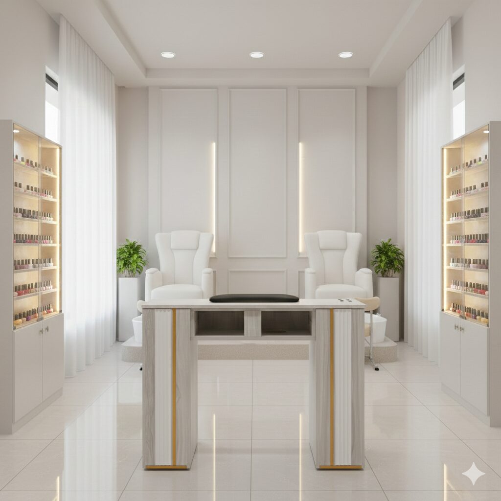 Gray/Gold Nail Table