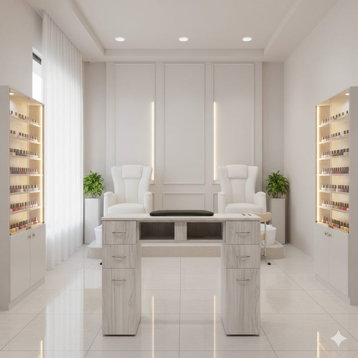 Gray/Gold Nail Table