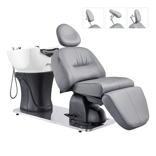 Maximus Spa Salon Reclining Shampoo Bed with Rotating Seat