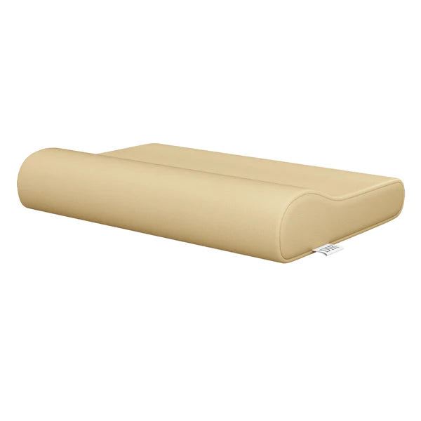 DIR professional neck contour bolster pillow in beige for salon facial beds and massage therapy.