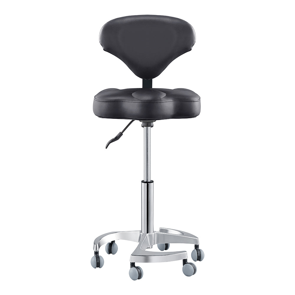 Tao Rolling Saddle Stool with Back