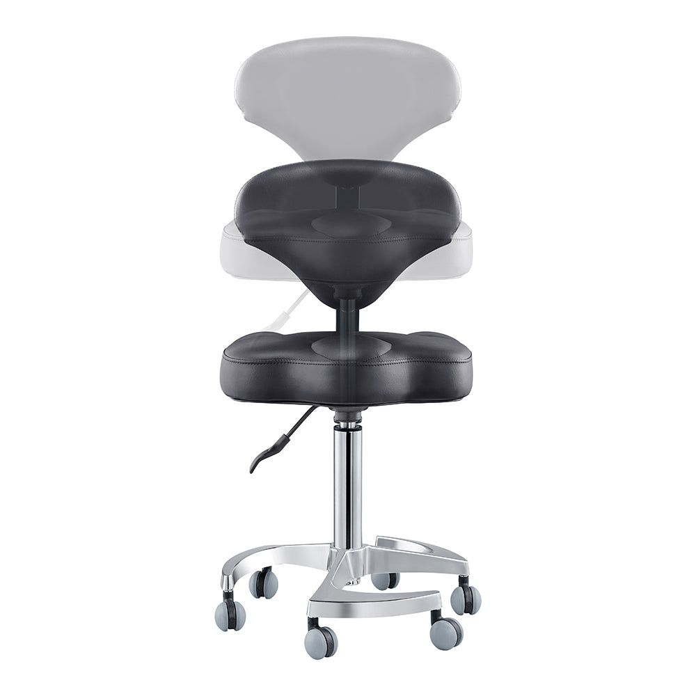 Tao Rolling Saddle Stool with Back