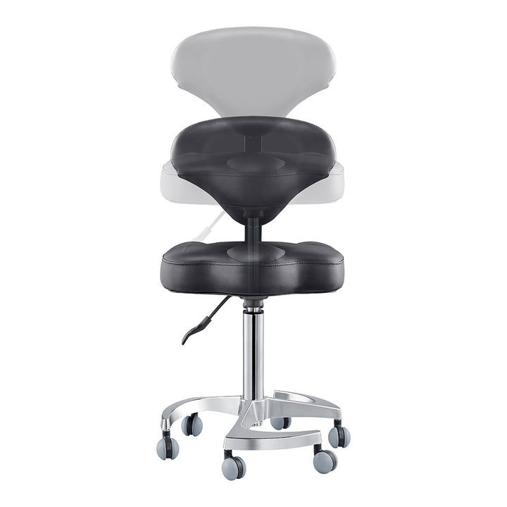 Tao Rolling Saddle Stool with Back