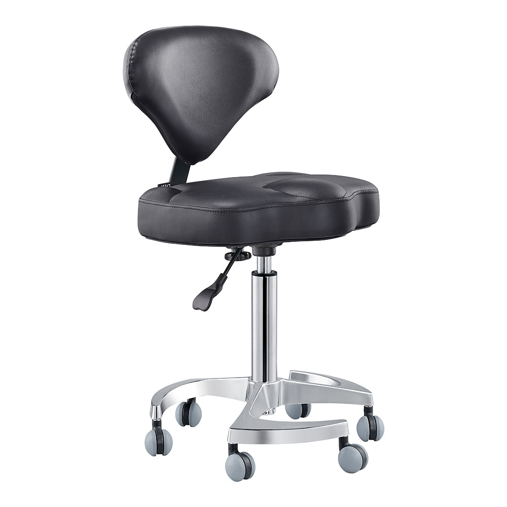 Tao Rolling Saddle Stool with Back