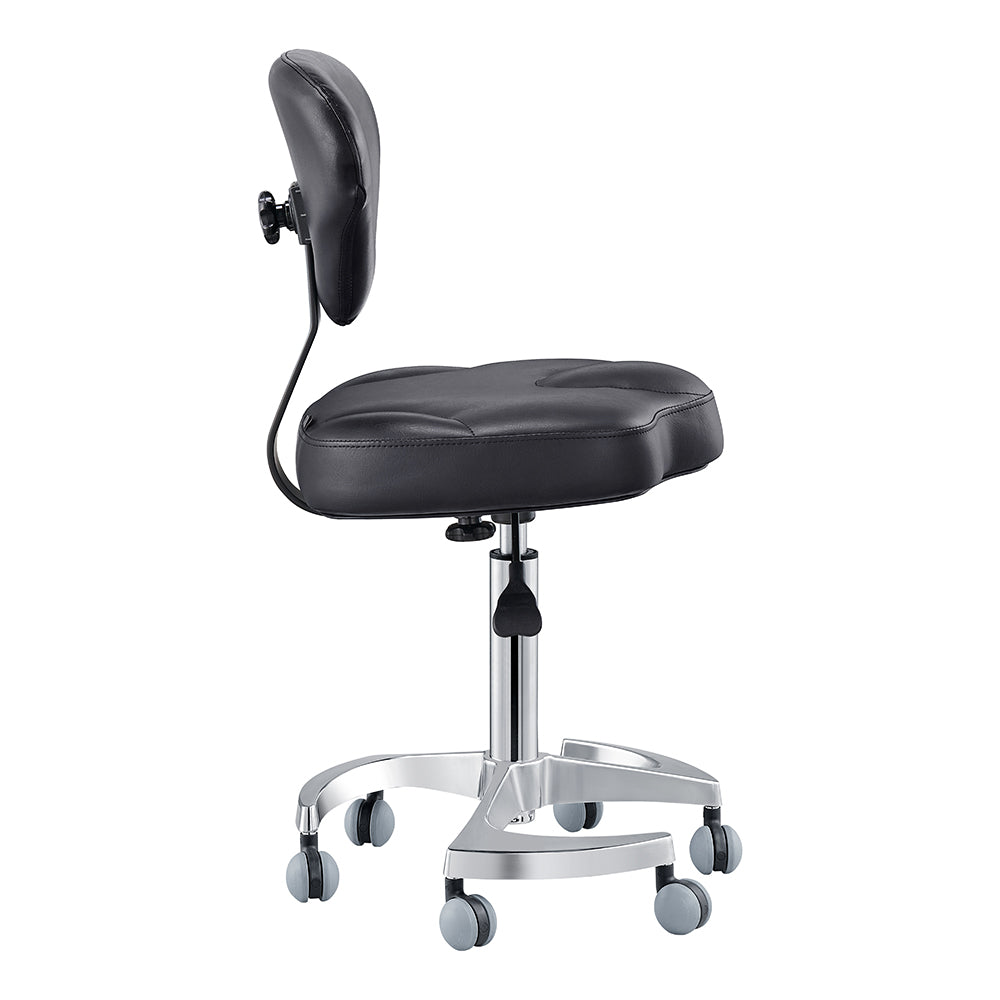 Tao Rolling Saddle Stool with Back