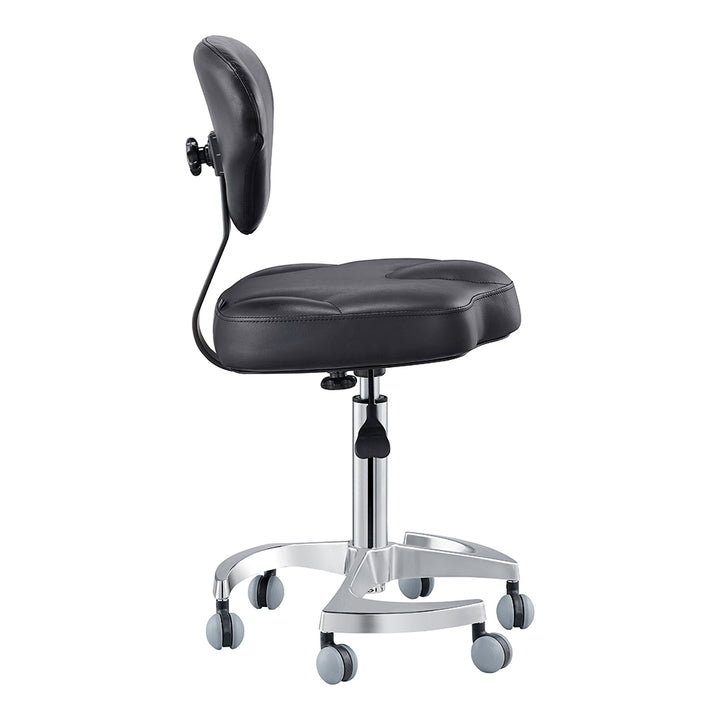 Tao Rolling Saddle Stool with Back