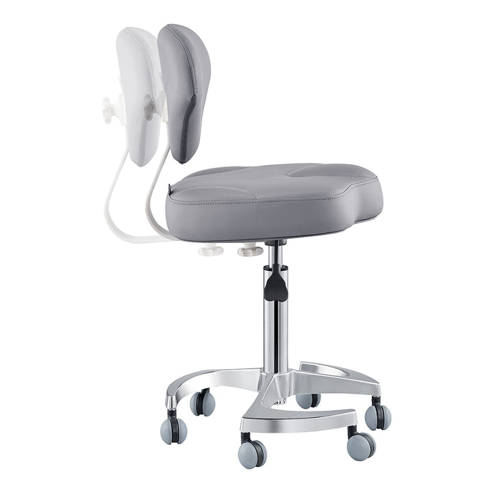 Tao Rolling Saddle Stool with Back